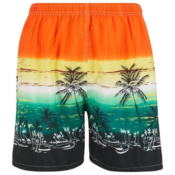 Men's Swim Trunks, Men Swimming Shorts,  Beach Board Bathing Suit, Sunrise Print - Picture 4 of 7
